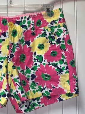Lilly Pulitzer Floral Daisy Shorts 27 Wide Leg